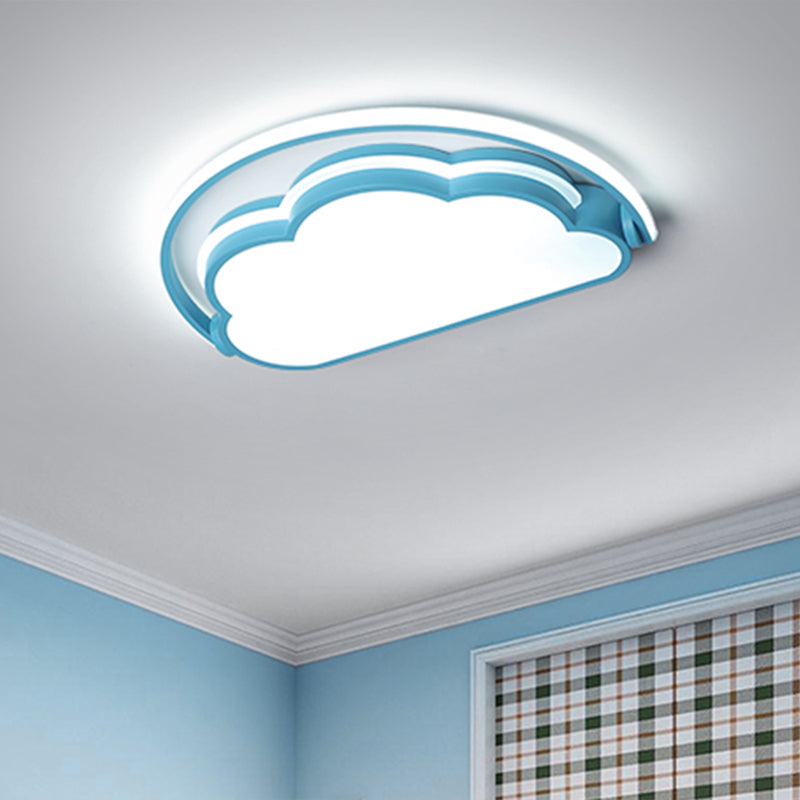 Cloud Kids Bedroom Flush Mount Lamp Acrylic Cartoon LED Ceiling Light Fixture in Pink/White/Blue Clearhalo 'Ceiling Lights' 'Close To Ceiling Lights' 'Close to ceiling' 'Flush mount' Lighting' 1062928