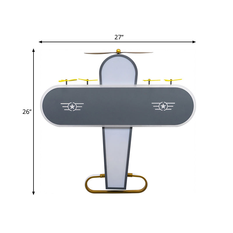 Metal Aircraft Flush Ceiling Light Kids Black LED Flush Mounted Lamp for Children Room Clearhalo 'Ceiling Lights' 'Close To Ceiling Lights' 'Close to ceiling' 'Flush mount' Lighting' 1062951