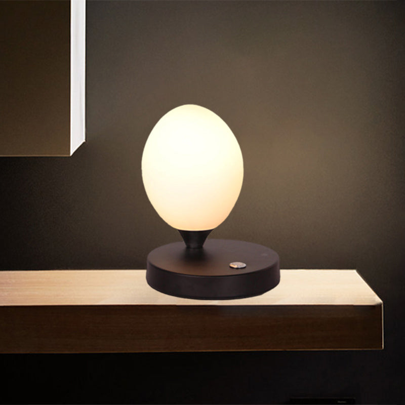 Opal Glass Egg Shell Night Light Macaron Single-Bulb Pink/Blue/Yellow Table Stand Lamp for Bedside Clearhalo 'Lamps' 'Table Lamps' Lighting' 1063015