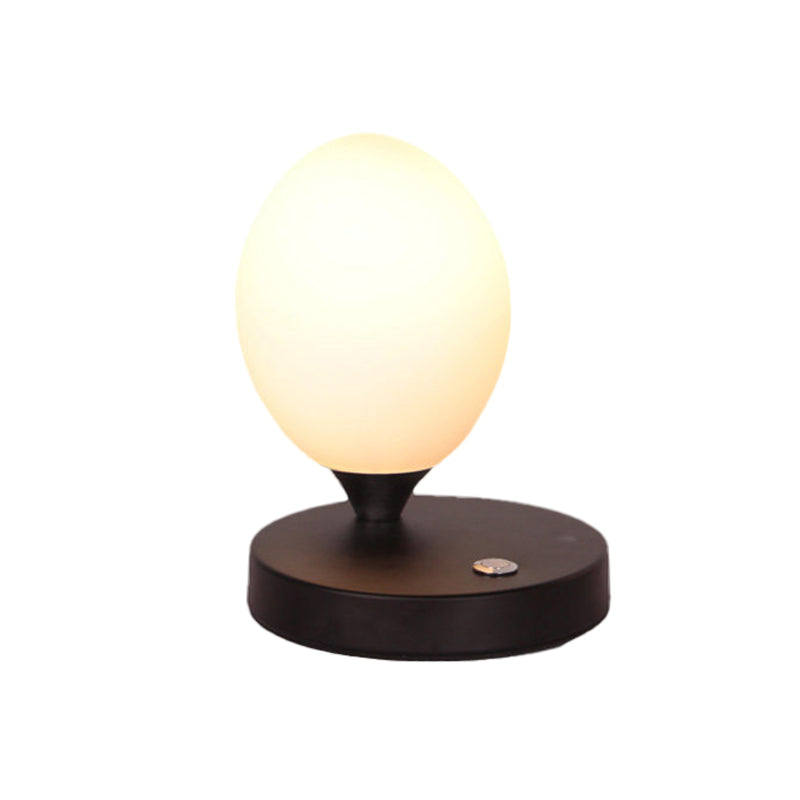 Opal Glass Egg Shell Night Light Macaron Single-Bulb Pink/Blue/Yellow Table Stand Lamp for Bedside Clearhalo 'Lamps' 'Table Lamps' Lighting' 1063016