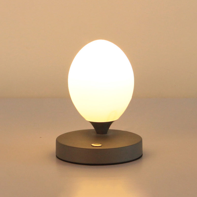 Opal Glass Egg Shell Night Light Macaron Single-Bulb Pink/Blue/Yellow Table Stand Lamp for Bedside Clearhalo 'Lamps' 'Table Lamps' Lighting' 1063023