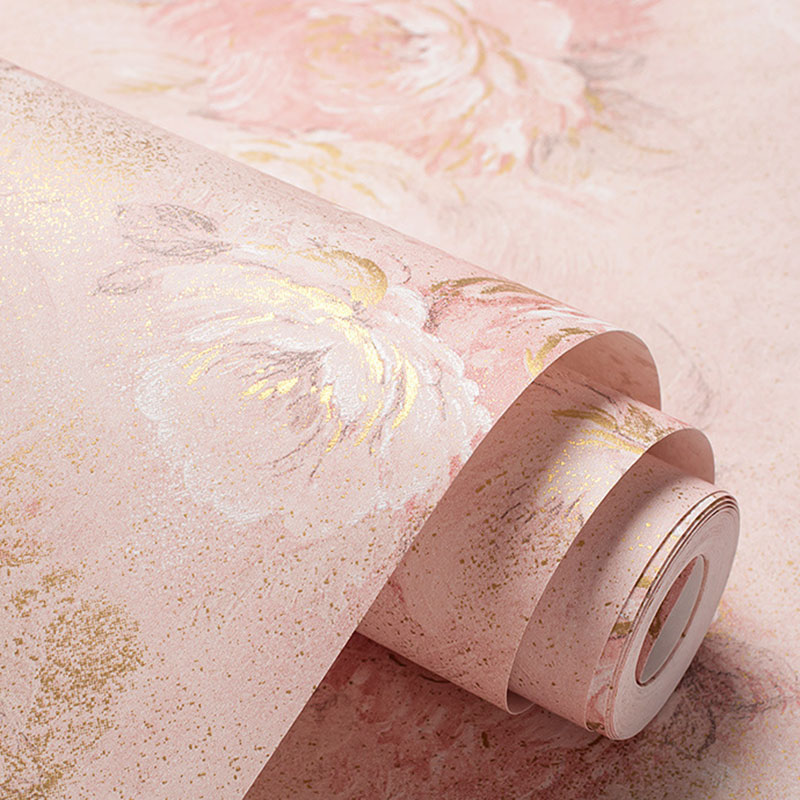 Blossoming Roses Wall Decor 20.5 in x 33 ft Rural Wallpaper Roll for Girls Bedroom Clearhalo 'Country wall decor' 'Rustic' 'Wallpaper' Wall Decor' 1063231