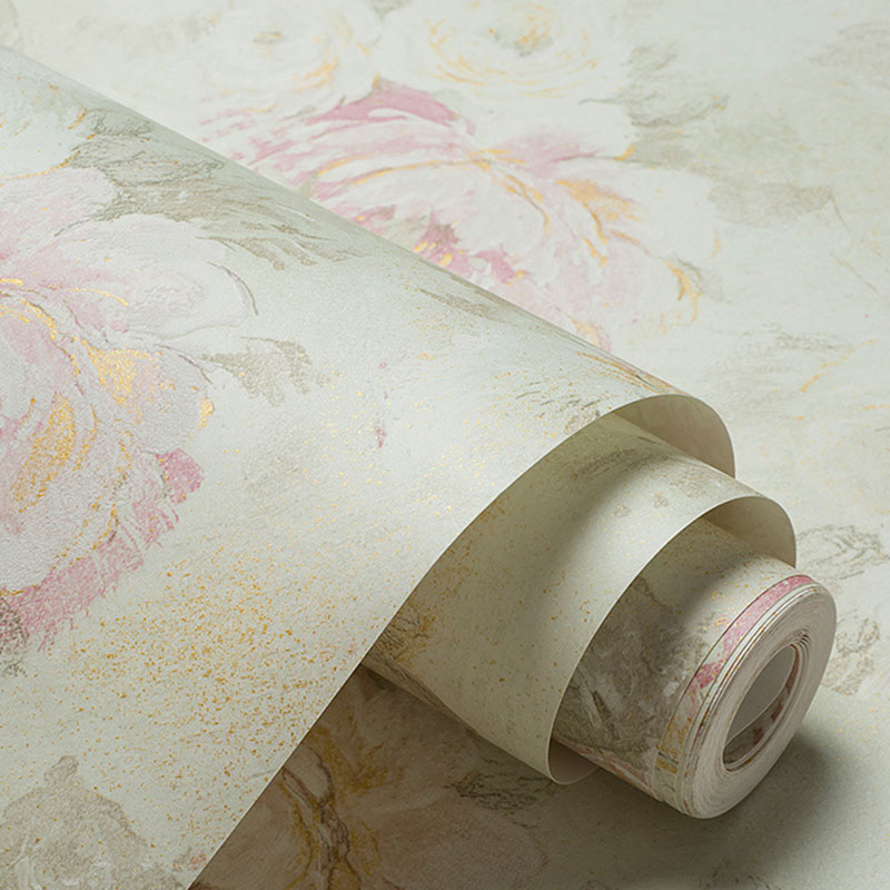 Blossoming Roses Wall Decor 20.5 in x 33 ft Rural Wallpaper Roll for Girls Bedroom Clearhalo 'Country wall decor' 'Rustic' 'Wallpaper' Wall Decor' 1063234