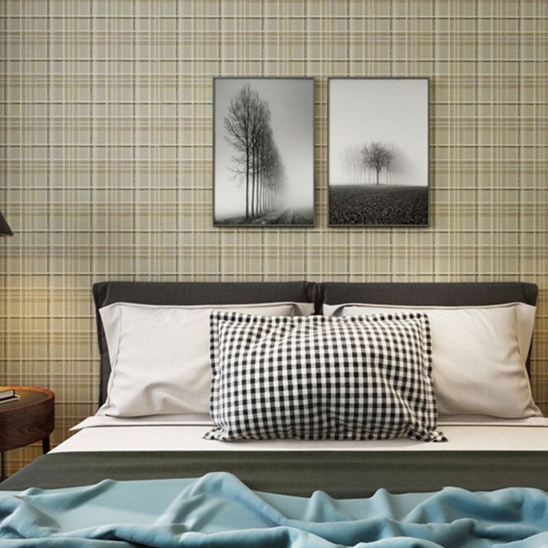 Nostalgic Lattice Wallpaper Roll for Bedroom Decoration, Natural Color, 20.5"W x 33'L Light Gray Clearhalo 'Country wall decor' 'Rustic' 'Wallpaper' Wall Decor' 1063254