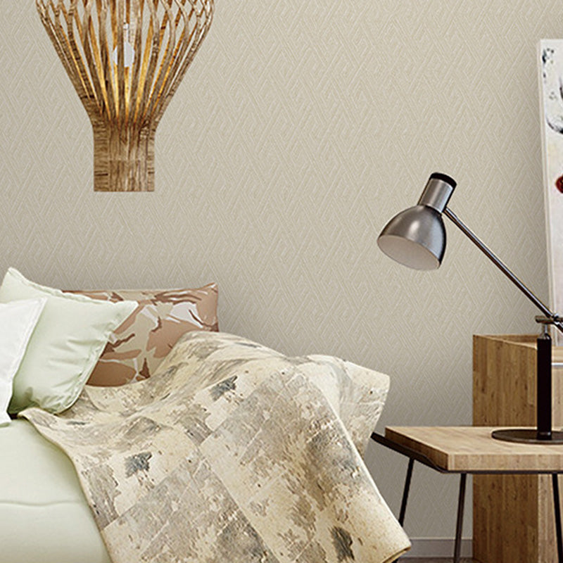 Color Block Wallpaper Roll in Neutral Color Non-Woven Material Wall Covering for Bedroom, 33' x 20.5" White Clearhalo 'Modern wall decor' 'Modern' 'Wallpaper' Wall Decor' 1116718