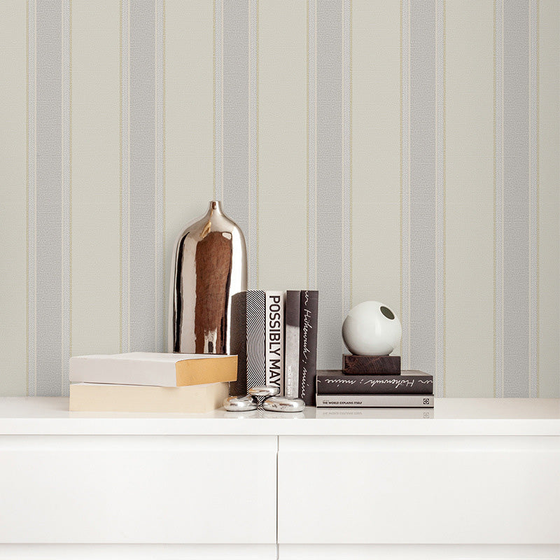 Vertical Stripe Wallpaper Roll for Bedroom Decor 33' x 20.5" Wall Covering in Natural Color, Stain-Resistant Pink-White Clearhalo 'Modern wall decor' 'Modern' 'Wallpaper' Wall Decor' 1116786