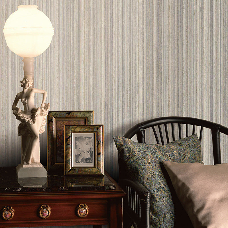 Water-Resistant Latitudinal Stripe Wallpaper Non-Woven Fabric Modern Wall Covering for Dining Room Beige-Coffee Clearhalo 'Modern wall decor' 'Modern' 'Wallpaper' Wall Decor' 1116829