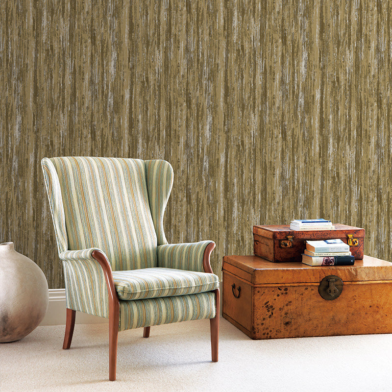 Stain-Resistant Reclaimed Wood Wallpaper 33 ft. x 20.5 in Minimalist Wall Decor for Living Room Yellow-Brown Clearhalo 'Country wall decor' 'Rustic' 'Wallpaper' Wall Decor' 1122962