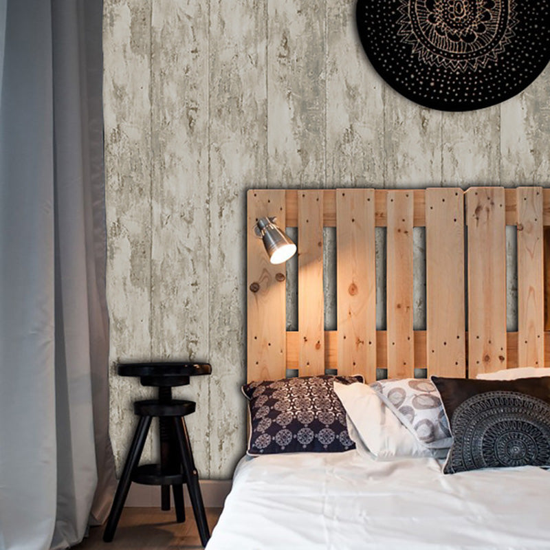 Faux Wood Wall Decor for Bedroom Contemporary Wallpaper Roll, Non-Pasted, 20.5"W x 33'L Grey Clearhalo 'Country wall decor' 'Rustic' 'Wallpaper' Wall Decor' 1123019
