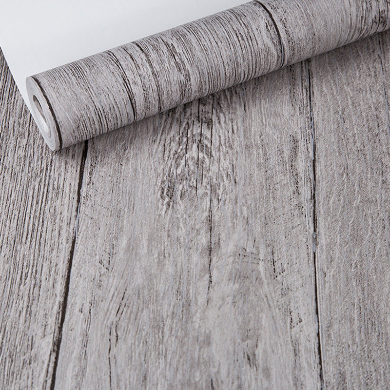 Nordic Faux Wood Wallpaper Roll in Pastel Color Dining Room Decorative Wall Covering, 33' x 20.5" Clearhalo 'Country wall decor' 'Rustic' 'Wallpaper' Wall Decor' 1123103