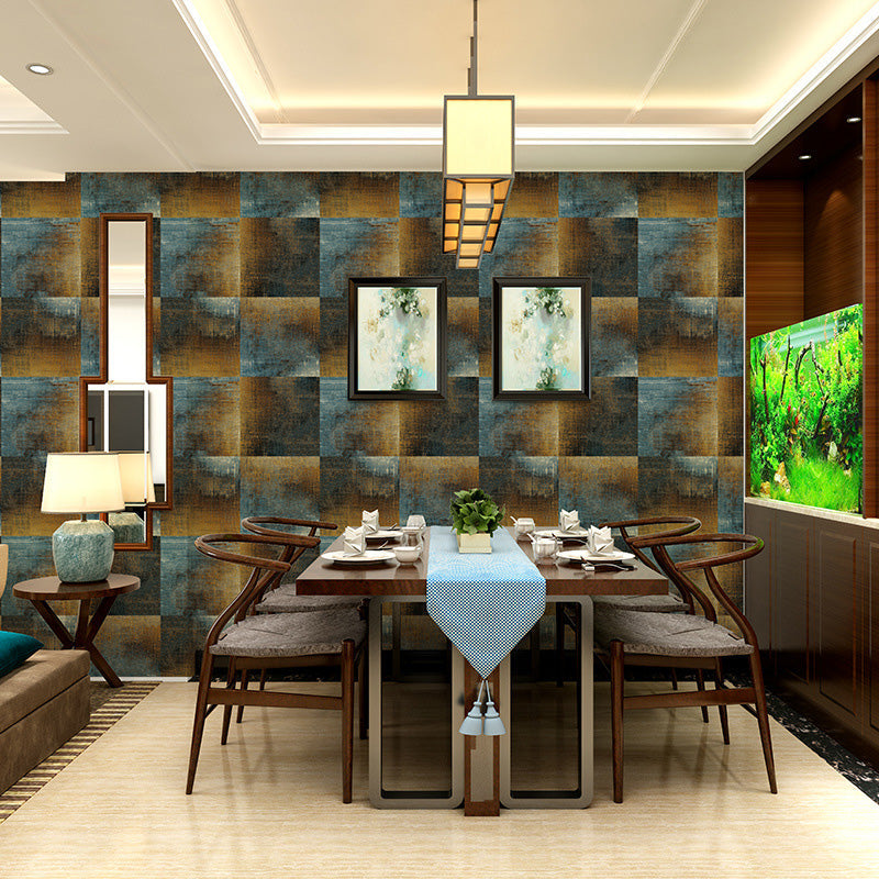 Distressed Surface Wallpaper Roll for Dining Room Decor, Natural Color, 33'L x 20.5"W Blue-Brown Clearhalo 'Industrial wall decor' 'Industrial' 'Wallpaper' Wall Decor' 1123354