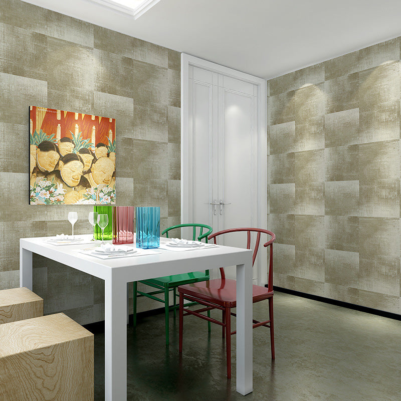 Distressed Surface Wallpaper Roll for Dining Room Decor, Natural Color, 33'L x 20.5"W Yellow-Brown Clearhalo 'Industrial wall decor' 'Industrial' 'Wallpaper' Wall Decor' 1123360