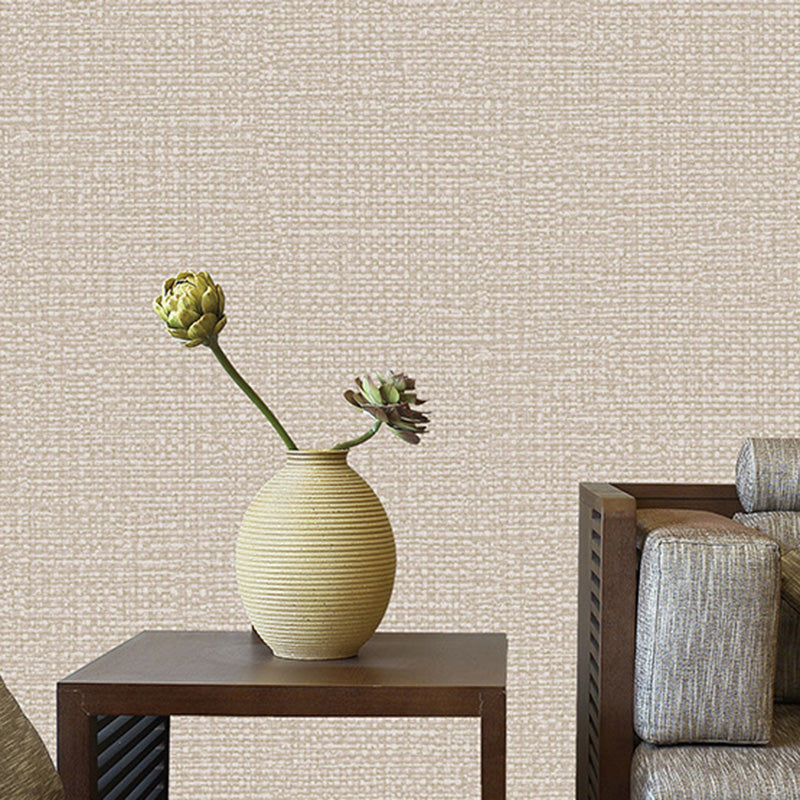 Water-Resistant Linen Surface Wallpaper Roll Non-Woven Fabric Simple Wall Decor for Bedroom Beige-Red Clearhalo 'Modern wall decor' 'Modern' 'Wallpaper' Wall Decor' 1124186