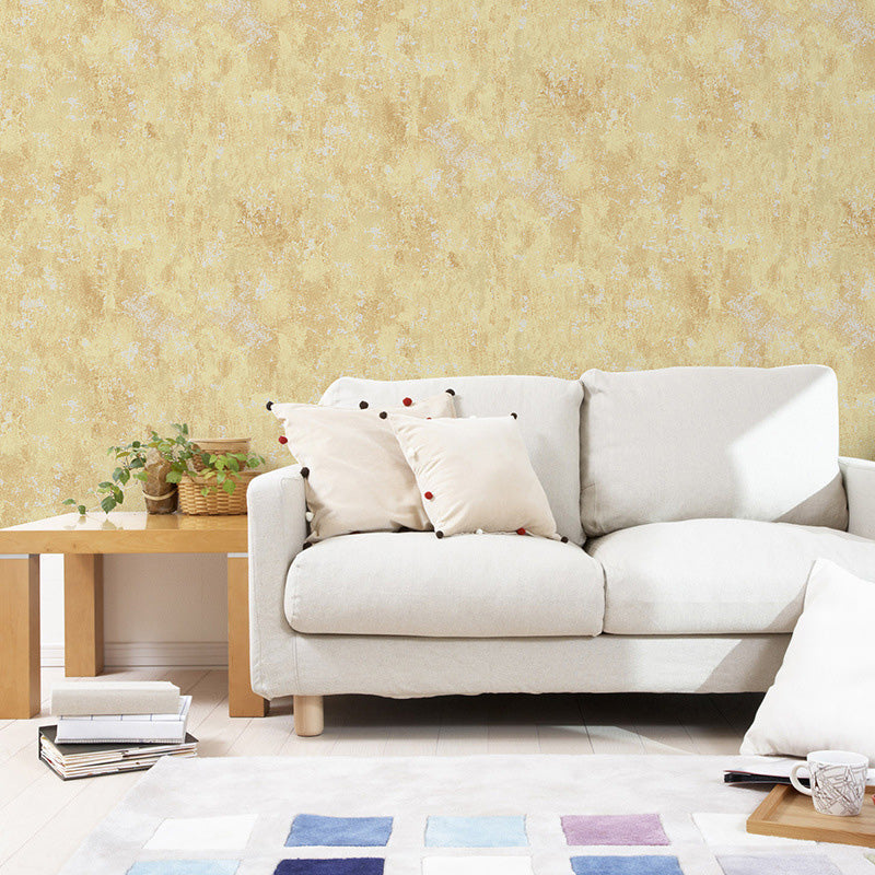 Industrial Cement Effect Wall Decor for Bedroom Non-Woven Wallpaper, 33-foot x 20.5-inch Yellow Clearhalo 'Modern wall decor' 'Modern' 'Wallpaper' Wall Decor' 1124978