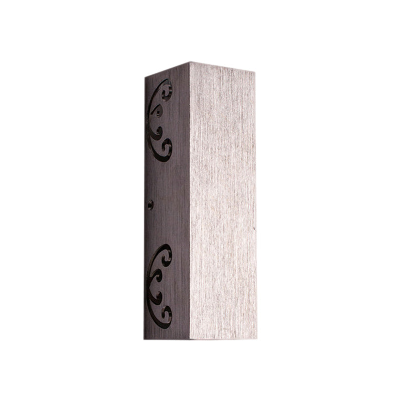 Brushed Silver Rectangle Wall Mount Lamp Modernist Aluminum LED Sconce with 3D Optical Butterfly Design, 2/6 Watts Clearhalo 'Cast Iron' 'Glass' 'Industrial' 'Modern wall lights' 'Modern' 'Tiffany' 'Traditional wall lights' 'Wall Lamps & Sconces' 'Wall Lights' Lighting' 1125764