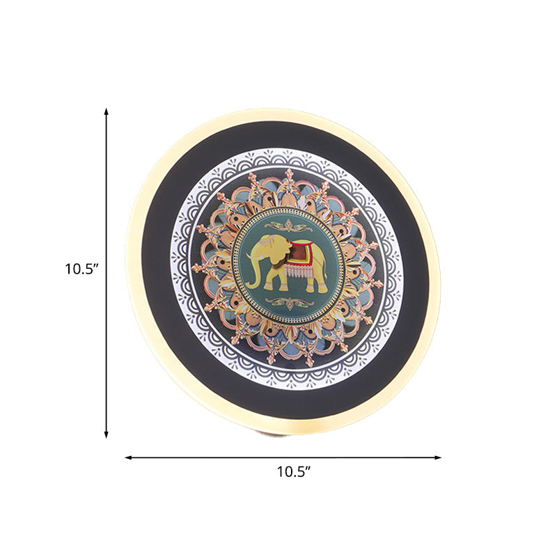 Moroccan Elephant Wall Mural Lamp Acrylic Bedside LED Wall Light Fixture in Blue Clearhalo 'Modern wall lights' 'Modern' 'Wall Lamps & Sconces' 'Wall Lights' Lighting' 1126274