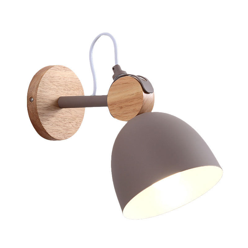 Angle Adjustable Dome Bedroom Wall Lighting Domed Shade One Light Nordic Wall Lamp Clearhalo 'Cast Iron' 'Glass' 'Industrial' 'Modern wall lights' 'Modern' 'Tiffany' 'Traditional wall lights' 'Wall Lamps & Sconces' 'Wall Lights' Lighting' 1127846