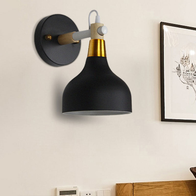 Angle Adjustable Metal Onion Wall Light 1 Light Nordic Sconce Lighting in Candy Color for Bathroom Clearhalo 'Cast Iron' 'Glass' 'Industrial' 'Modern wall lights' 'Modern' 'Tiffany' 'Traditional wall lights' 'Wall Lamps & Sconces' 'Wall Lights' Lighting' 1127849