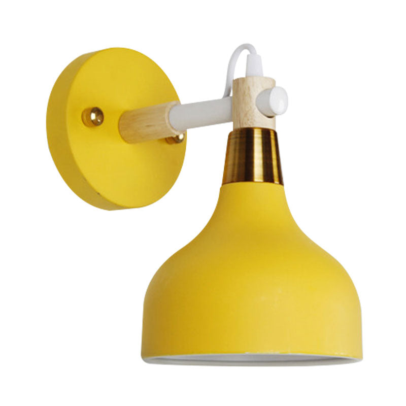 Angle Adjustable Metal Onion Wall Light 1 Light Nordic Sconce Lighting in Candy Color for Bathroom Clearhalo 'Cast Iron' 'Glass' 'Industrial' 'Modern wall lights' 'Modern' 'Tiffany' 'Traditional wall lights' 'Wall Lamps & Sconces' 'Wall Lights' Lighting' 1127863