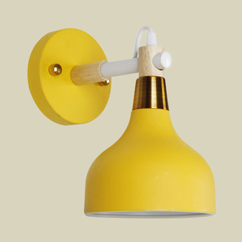 Angle Adjustable Metal Onion Wall Light 1 Light Nordic Sconce Lighting in Candy Color for Bathroom Clearhalo 'Cast Iron' 'Glass' 'Industrial' 'Modern wall lights' 'Modern' 'Tiffany' 'Traditional wall lights' 'Wall Lamps & Sconces' 'Wall Lights' Lighting' 1127864