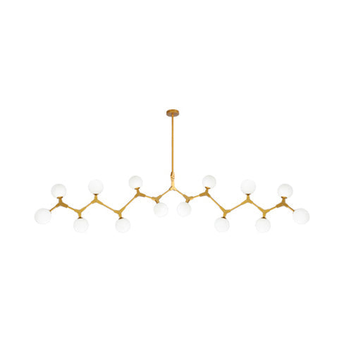 Branch Hanging Lamp Modern Nordic Style Opal Glass 5/6/7 Lights Gold Chandelier Light Clearhalo 'Ceiling Lights' 'Chandeliers' 'Modern Chandeliers' 'Modern' Lighting' 112972