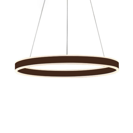 Black/Brown Ring Ceiling Pendant Contemporary 2/3/4 Lights Acrylic LED Chandelier in Warm/White Light 1 Brown Clearhalo 'Ceiling Lights' 'Chandeliers' 'Modern Chandeliers' 'Modern' Lighting' 113273