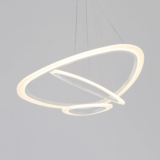 Acrylic Triangle Chandelier Lighting Fixture Modern LED 1/2/3-Head Ceiling Pendant in Warm/White Light 3 White Clearhalo 'Ceiling Lights' 'Chandeliers' 'Modern Chandeliers' 'Modern' Lighting' 113293