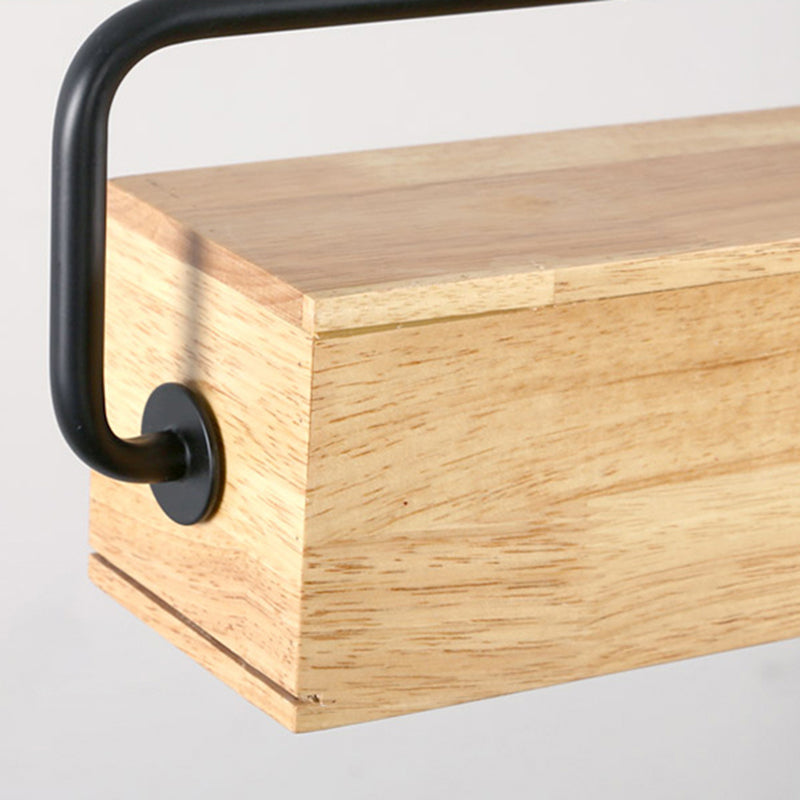 28"/35.5" Wide Modern Rectangular Wood Ceiling Chandelier 1-Head LED Drop Pendant Light in Warm/White Light Clearhalo 'Ceiling Lights' 'Chandeliers' Lighting' options 113345