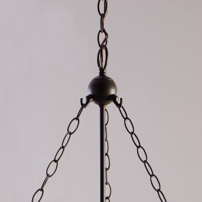 3-Light Suspension Chandelier Pendant Light with Urn Shade Clear Glass Industrial Dining Room Ceiling Lamp in Black Clearhalo 'Ceiling Lights' 'Chandeliers' 'Glass shade' 'Glass' 'Industrial Chandeliers' 'Industrial' 'Middle Century Chandeliers' 'Pendant Lights' 'Tiffany' Lighting' 1136044