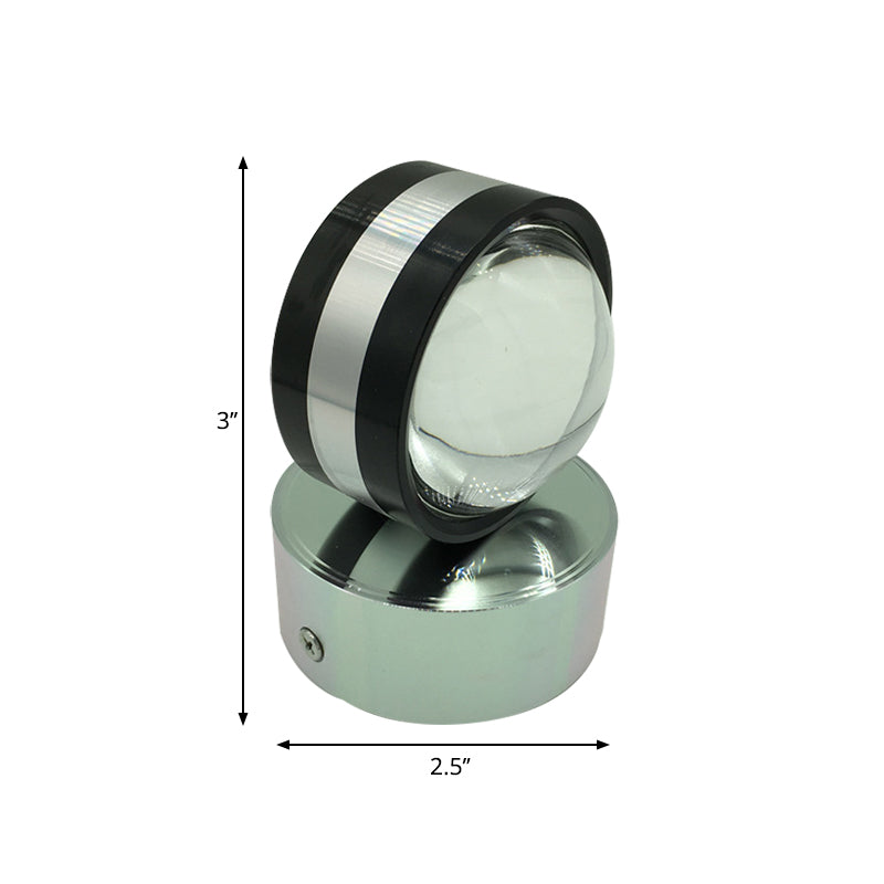 Ball Mini Wall Mount Lamp Minimalist Crystal LED Sconce in Chrome for Bedroom, Blue/Purple/Red Light Clearhalo 'Cast Iron' 'Glass' 'Industrial' 'Modern wall lights' 'Modern' 'Tiffany' 'Traditional wall lights' 'Wall Lamps & Sconces' 'Wall Lights' Lighting' 1136667