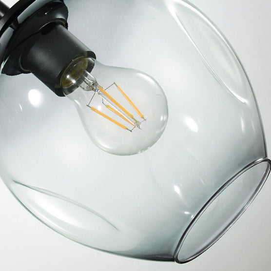 Bubble Chandelier Light Fixture with Ball Shade Modern Style Glass 5/6/7 Lights Black/Gold Finish Ceiling Lighting Clearhalo 'Ceiling Lights' 'Chandeliers' 'Glass shade' 'Glass' 'Modern Chandeliers' 'Modern' Lighting' 113693