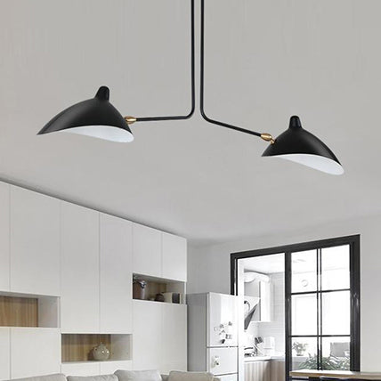 Metal Duckbill Hanging Lamp Post Modern 2/3/5 Lights Black Living Room Chandelier Light Clearhalo 'Ceiling Lights' 'Chandeliers' 'Modern Chandeliers' 'Modern' Lighting' 113960