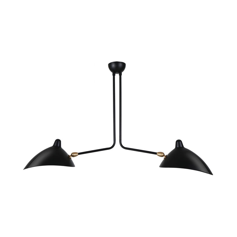Metal Duckbill Hanging Lamp Post Modern 2/3/5 Lights Black Living Room Chandelier Light 2 Black A Clearhalo 'Ceiling Lights' 'Chandeliers' 'Modern Chandeliers' 'Modern' Lighting' 113962