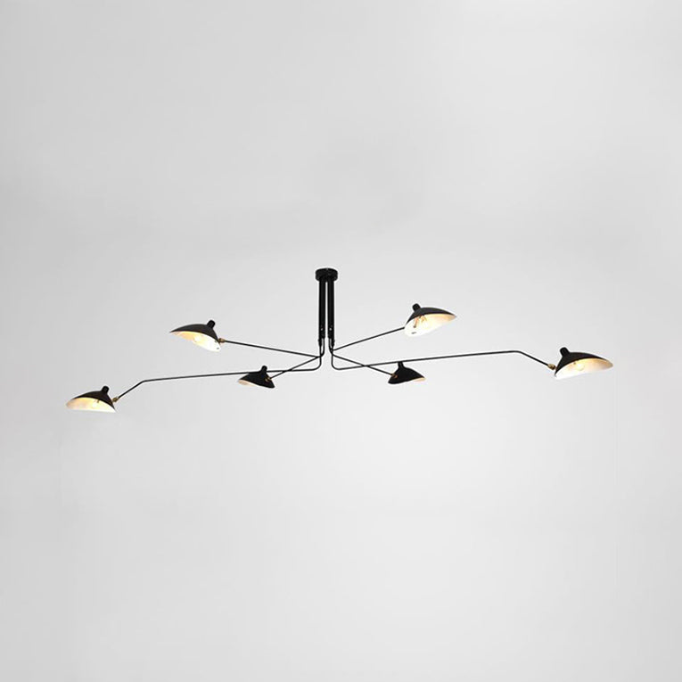 Metal Duckbill Hanging Lamp Post Modern 2/3/5 Lights Black Living Room Chandelier Light 6 Black A Clearhalo 'Ceiling Lights' 'Chandeliers' 'Modern Chandeliers' 'Modern' Lighting' 113964