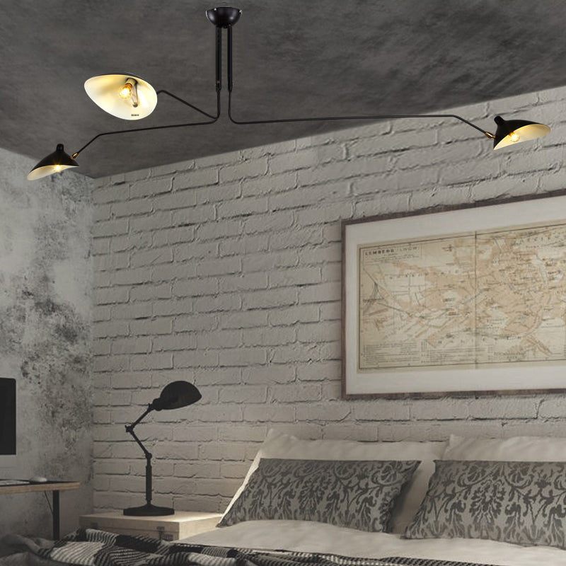 Metal Duckbill Hanging Lamp Post Modern 2/3/5 Lights Black Living Room Chandelier Light Clearhalo 'Ceiling Lights' 'Chandeliers' 'Modern Chandeliers' 'Modern' Lighting' 113966