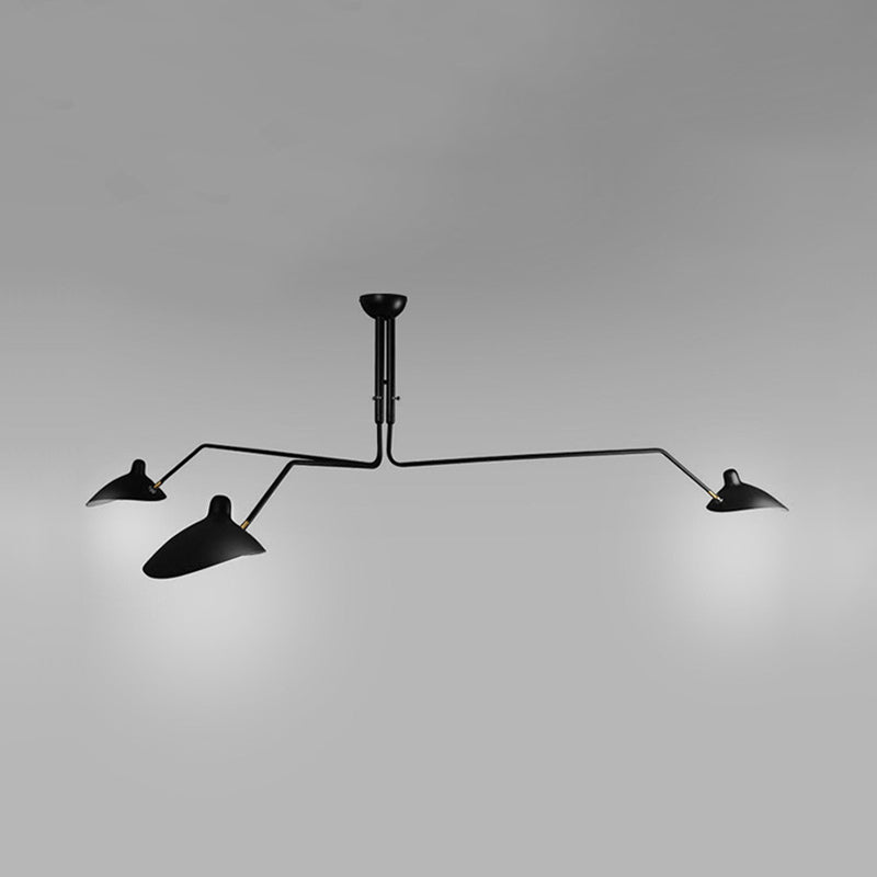 Metal Duckbill Hanging Lamp Post Modern 2/3/5 Lights Black Living Room Chandelier Light Clearhalo 'Ceiling Lights' 'Chandeliers' 'Modern Chandeliers' 'Modern' Lighting' 113969