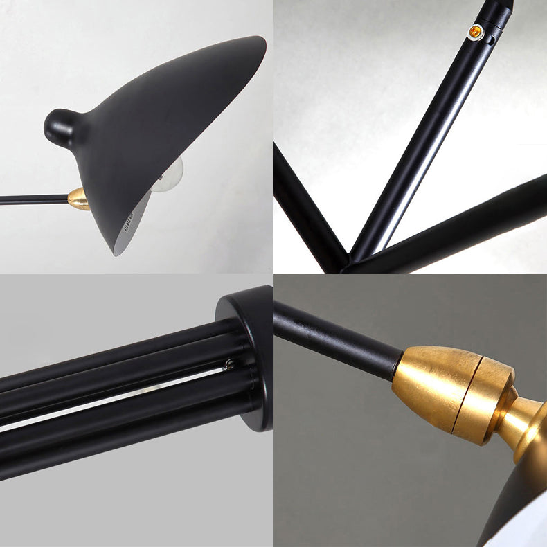 Metal Duckbill Hanging Lamp Post Modern 2/3/5 Lights Black Living Room Chandelier Light Clearhalo 'Ceiling Lights' 'Chandeliers' 'Modern Chandeliers' 'Modern' Lighting' 113970