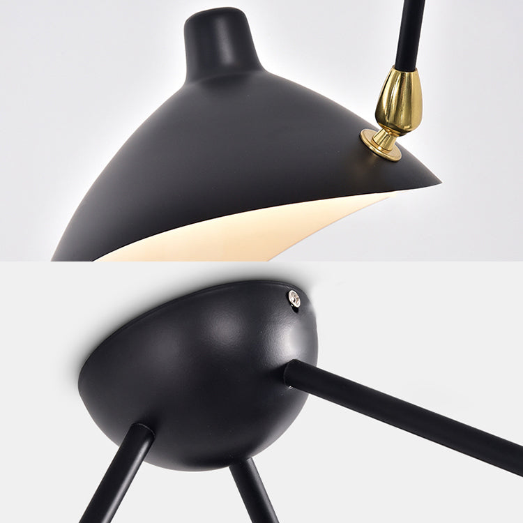 Metal Duckbill Hanging Lamp Post Modern 2/3/5 Lights Black Living Room Chandelier Light Clearhalo 'Ceiling Lights' 'Chandeliers' 'Modern Chandeliers' 'Modern' Lighting' 113971