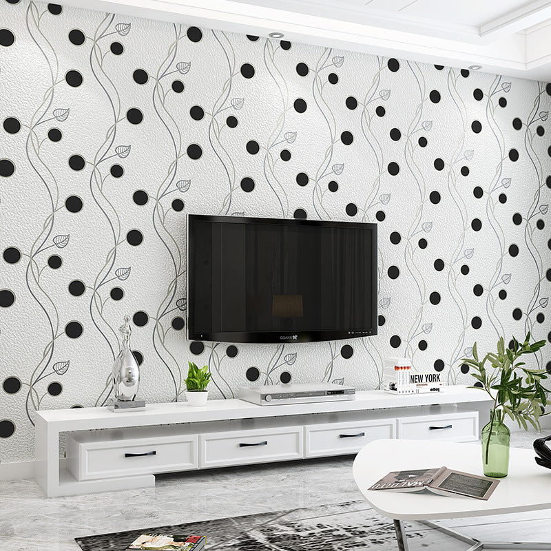 Modern 54.5-sq ft Wallpaper Roll Plant Non-Pasted Wall Decor in Soft Color for Bedroom Beige Clearhalo 'Modern wall decor' 'Modern' 'Wallpaper' Wall Decor' 1151272