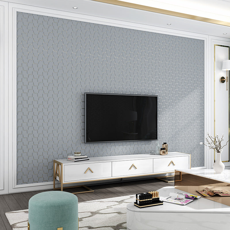 Wall Covering Geometric Dark Color Contemporary Flock Textured Wallpaper, 31' L x 20.5" W Light Gray Clearhalo 'Modern wall decor' 'Modern' 'Wallpaper' Wall Decor' 1151275