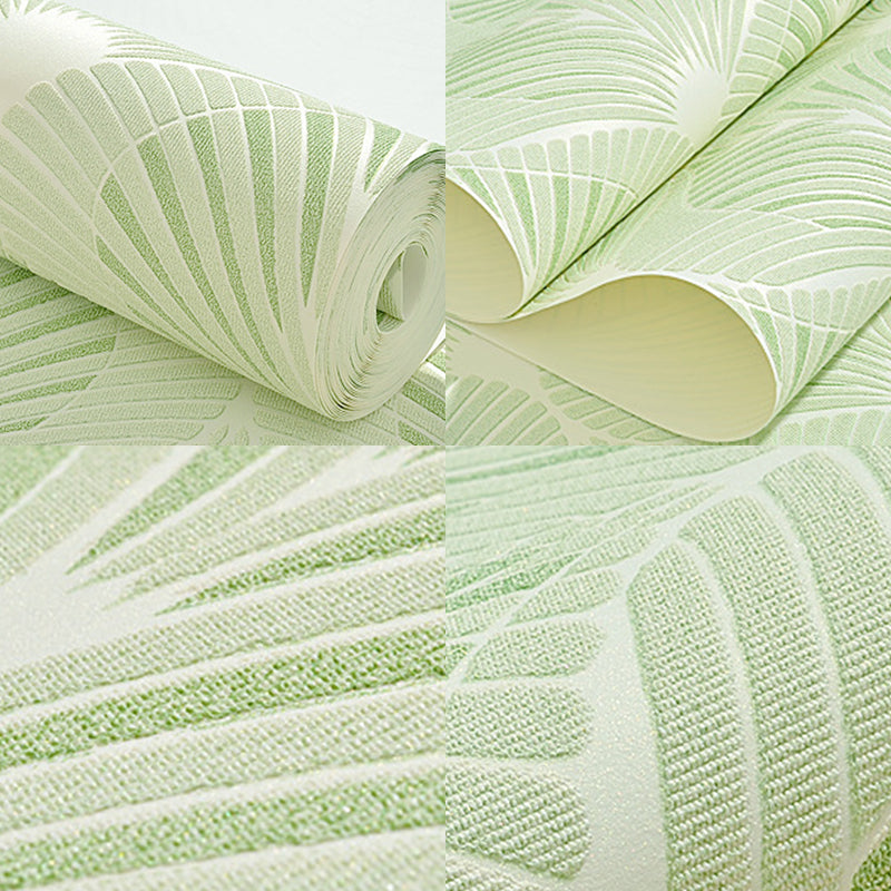 Plant Soft Color Wall Covering Foliage Non-Pasted Wallpaper Roll with Bedroom Decoration Clearhalo 'Country wall decor' 'Rustic' 'Wallpaper' Wall Decor' 1170122