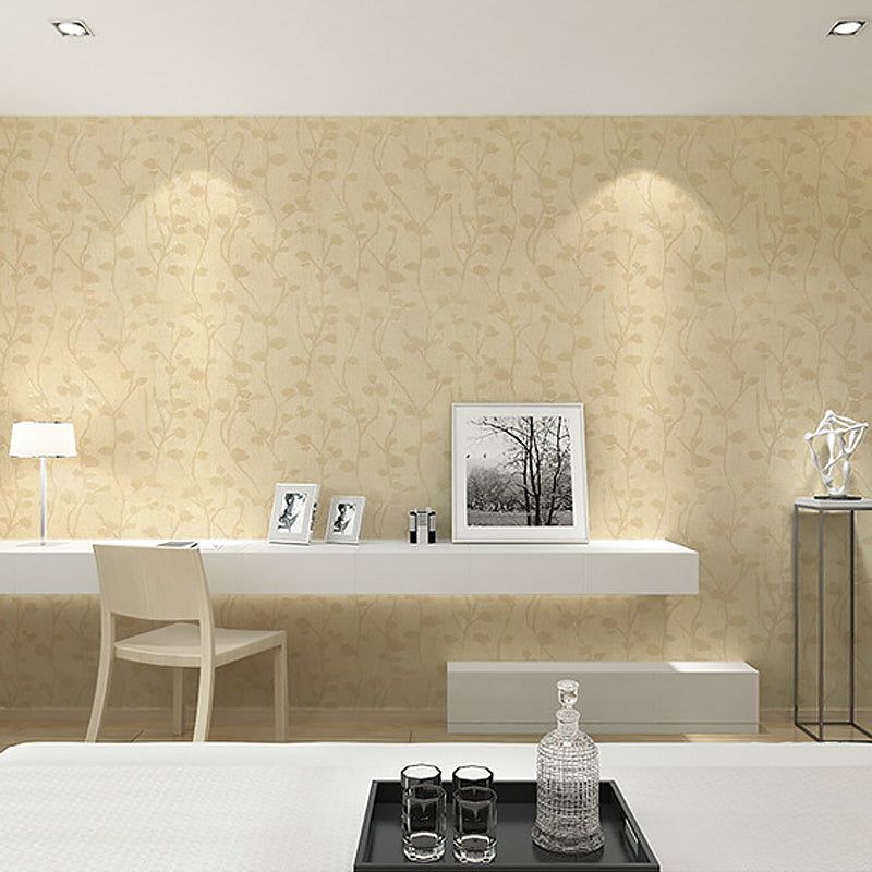 Shimmer Vinyl Plant Wallpaper Rust Peel and Stick Removable Wall Covering, 19.5' L x 23.5" W Clearhalo 'Country wall decor' 'Rustic' 'Wallpaper' Wall Decor' 1170131