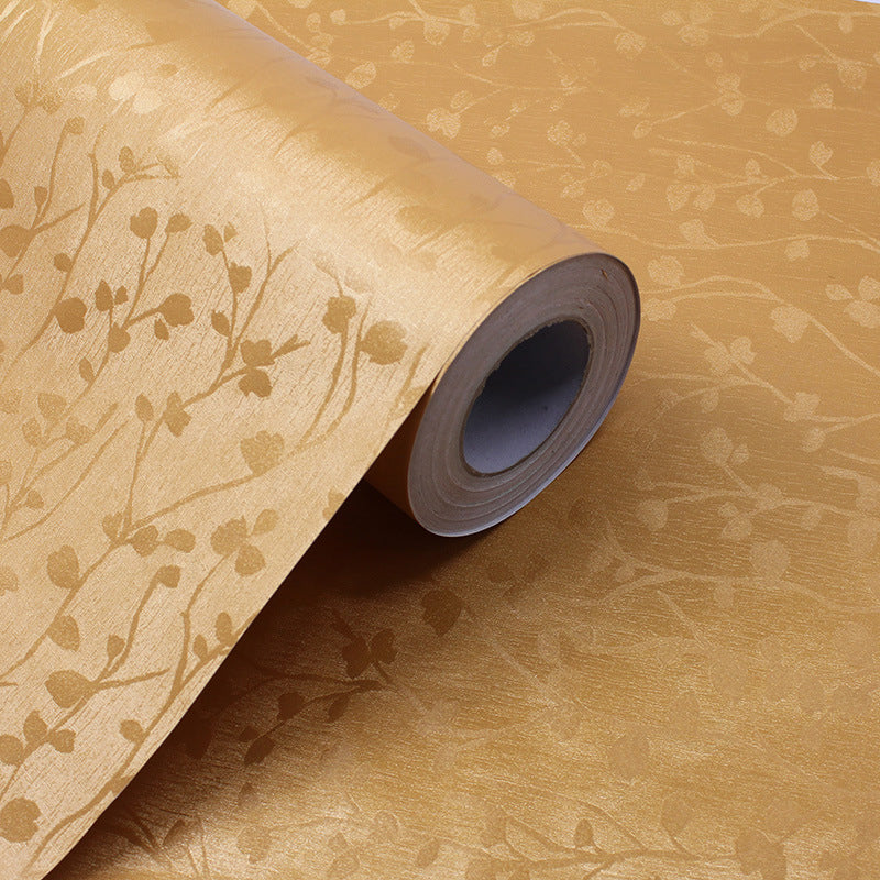 Shimmer Vinyl Plant Wallpaper Rust Peel and Stick Removable Wall Covering, 19.5' L x 23.5" W Clearhalo 'Country wall decor' 'Rustic' 'Wallpaper' Wall Decor' 1170136