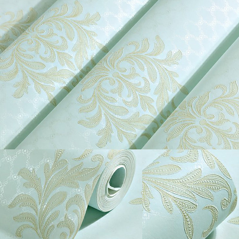 Non-Woven Wall Decor Medallion Flower Embossed Wallpaper Roll for Dining Room, 54.2-sq ft Clearhalo 'Vintage wall decor' 'Vintage' 'Wallpaper' Wall Decor' 1170173
