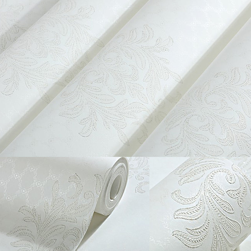 Non-Woven Wall Decor Medallion Flower Embossed Wallpaper Roll for Dining Room, 54.2-sq ft Clearhalo 'Vintage wall decor' 'Vintage' 'Wallpaper' Wall Decor' 1170176