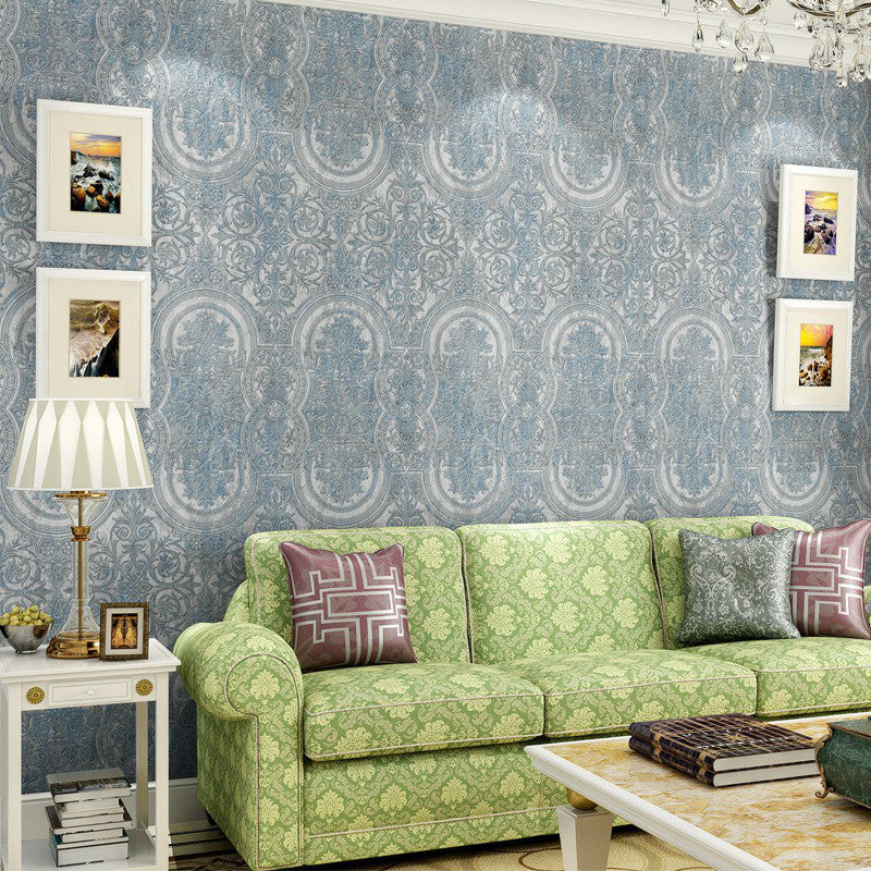 Wall Covering Damask Soft Color Bohemia Non-Woven Material Wallpaper Roll for Accent Wall Clearhalo 'Vintage wall decor' 'Vintage' 'Wallpaper' Wall Decor' 1170193