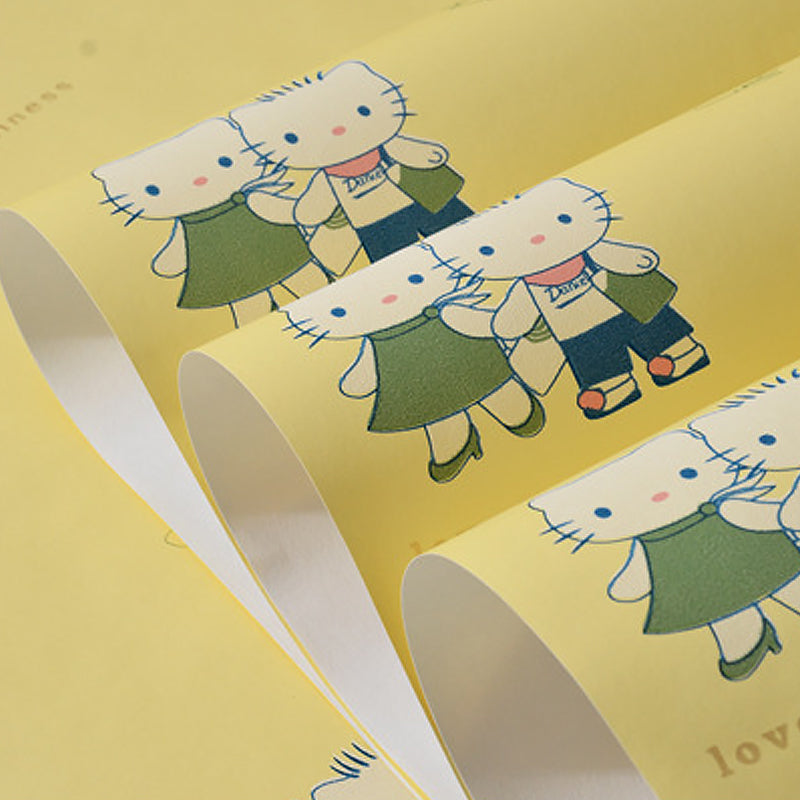 Non-Woven Wallpaper Kitten Animal Smooth Surface Wall Covering for Children's Bedroom Clearhalo 'Wall Decor' 'Wallpaper' 1170323