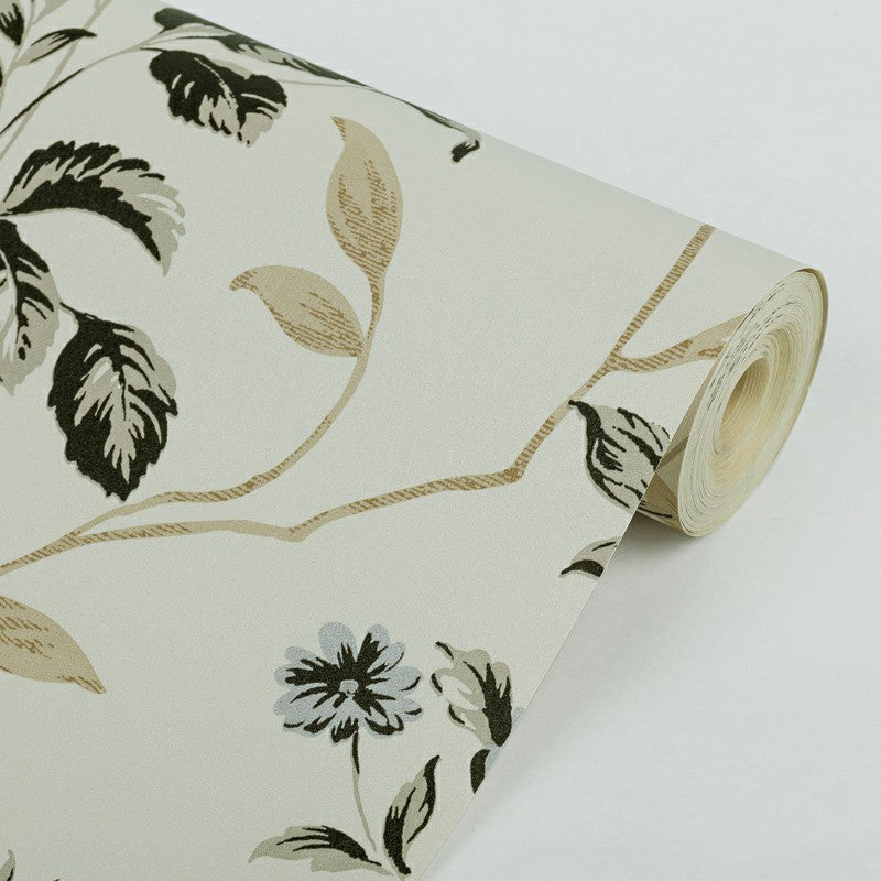 Magnolia Wallpaper Roll Light-Beige Rust Wall Art for Home Decor, 33' L x 20.5" W Clearhalo 'Country wall decor' 'Rustic' 'Wallpaper' Wall Decor' 1170576