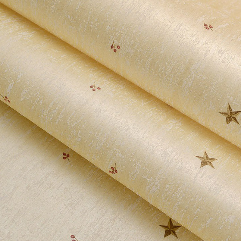 Cherry and Star Print Wallpaper Soft Color Novelty Wall Decor for Children's Bedroom Clearhalo 'Wall Decor' 'Wallpaper' 1170643