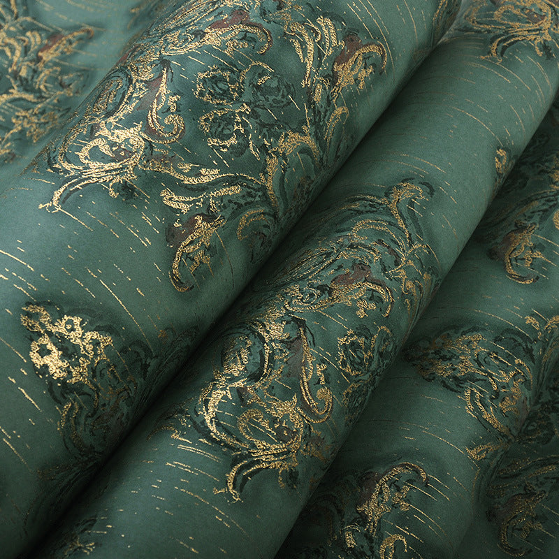 Jacquard Wallpaper Roll Victorian Non-Pasted Living Room Wall Decor, 33' L x 20.5" W Clearhalo 'Vintage wall decor' 'Vintage' 'Wallpaper' Wall Decor' 1170722